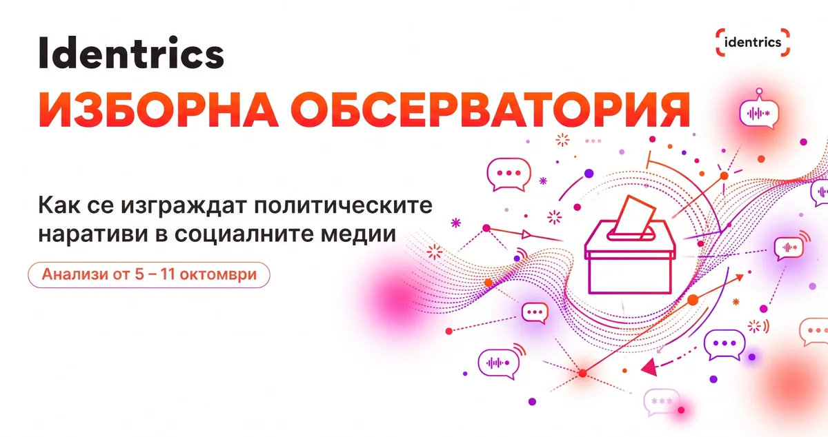 Изборна обсерватория на Identrics: политическите наративи в социалните мрежи, 5-11 октомври